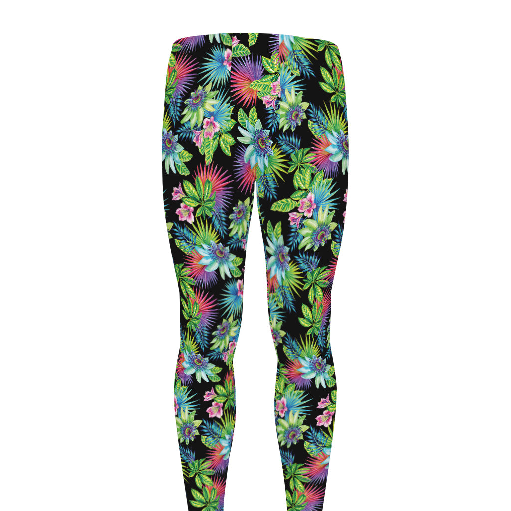 Psychedelic Hawaiian Flower Print Men's leggings
