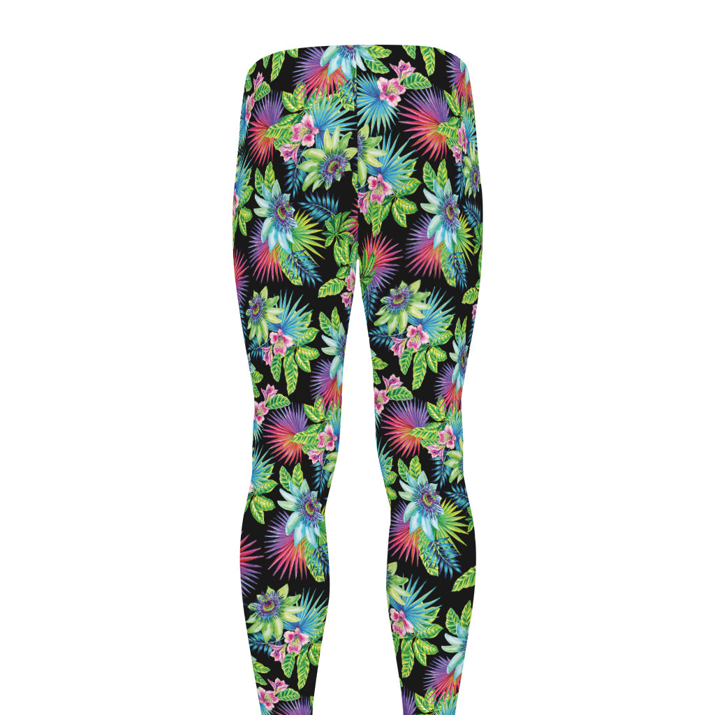 Psychedelic Hawaiian Flower Print Men's leggings