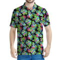 Psychedelic Hawaiian Flower Print Men's Polo Shirt