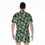 Psychedelic Hawaiian Flower Print Men's Rompers