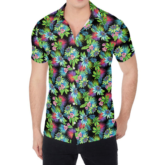 Psychedelic Hawaiian Flower Print Men's Shirt