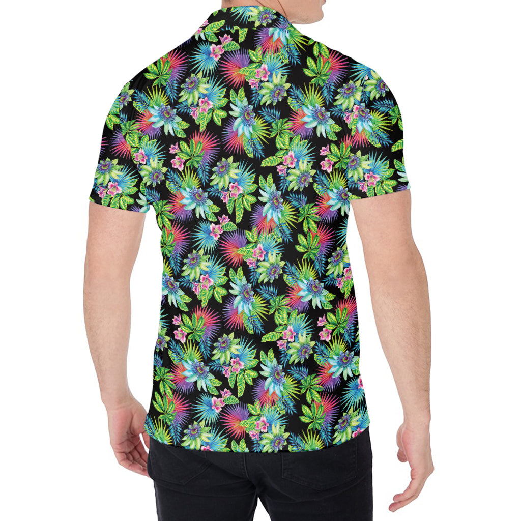 Psychedelic Hawaiian Flower Print Men's Shirt