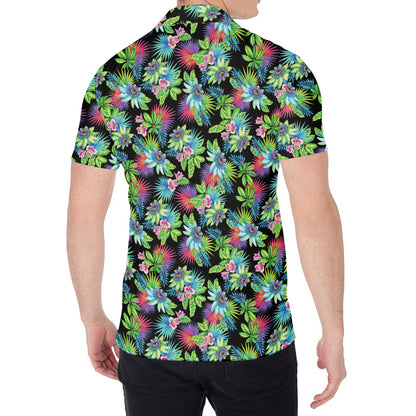 Psychedelic Hawaiian Flower Print Men's Shirt