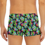 Psychedelic Hawaiian Flower Print Men's Short Boxer Briefs