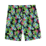 Psychedelic Hawaiian Flower Print Men's Sports Shorts