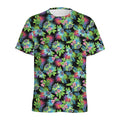 Psychedelic Hawaiian Flower Print Men's Athletic T-Shirt