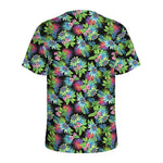Psychedelic Hawaiian Flower Print Men's Sports T-Shirt