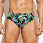 Psychedelic Hawaiian Flower Print Men's Swim Briefs