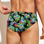 Psychedelic Hawaiian Flower Print Men's Swim Briefs