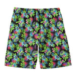 Psychedelic Hawaiian Flower Print Men's Swim Trunks