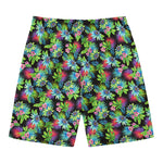 Psychedelic Hawaiian Flower Print Men's Swim Trunks