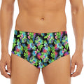 Psychedelic Hawaiian Flower Print Men's Triangle Swim Briefs