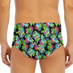 Psychedelic Hawaiian Flower Print Men's Triangle Swim Briefs