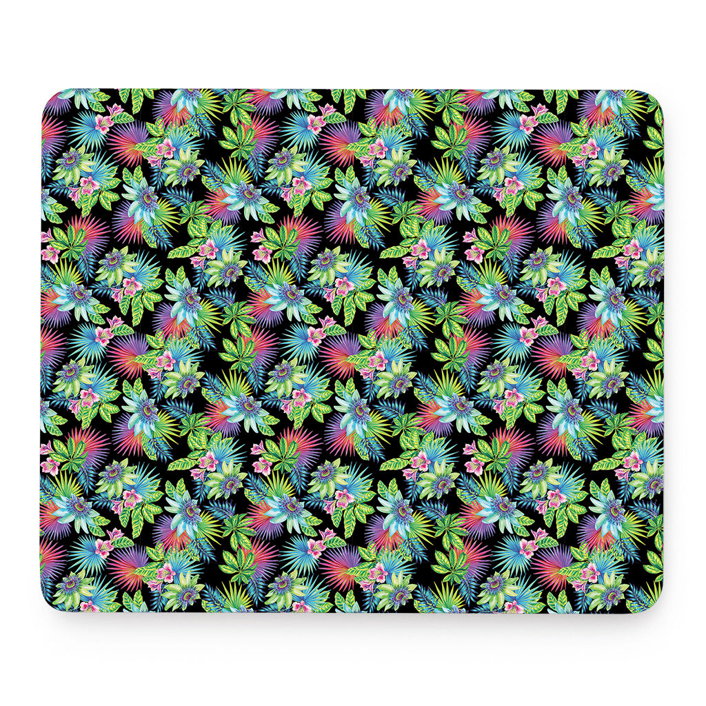 Psychedelic Hawaiian Flower Print Mouse Pad