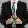 Psychedelic Hawaiian Flower Print Necktie