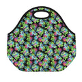 Psychedelic Hawaiian Flower Print Neoprene Lunch Bag