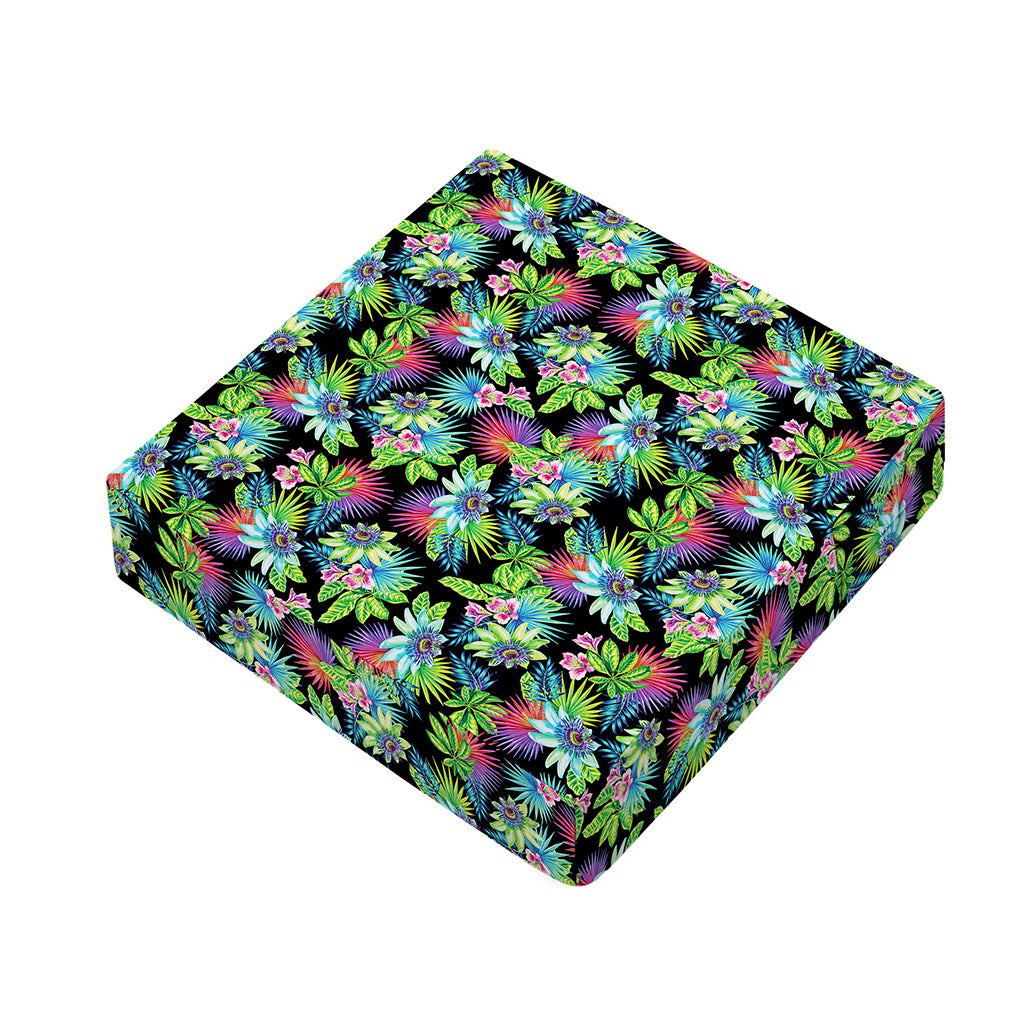 Psychedelic Hawaiian Flower Print Outdoor Seat Cushion Cover