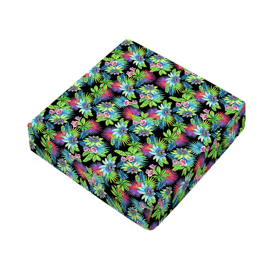 Psychedelic Hawaiian Flower Print Outdoor Seat Cushion Cover