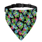 Psychedelic Hawaiian Flower Print Over The Collar Dog Bandana