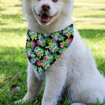 Psychedelic Hawaiian Flower Print Over The Collar Dog Bandana