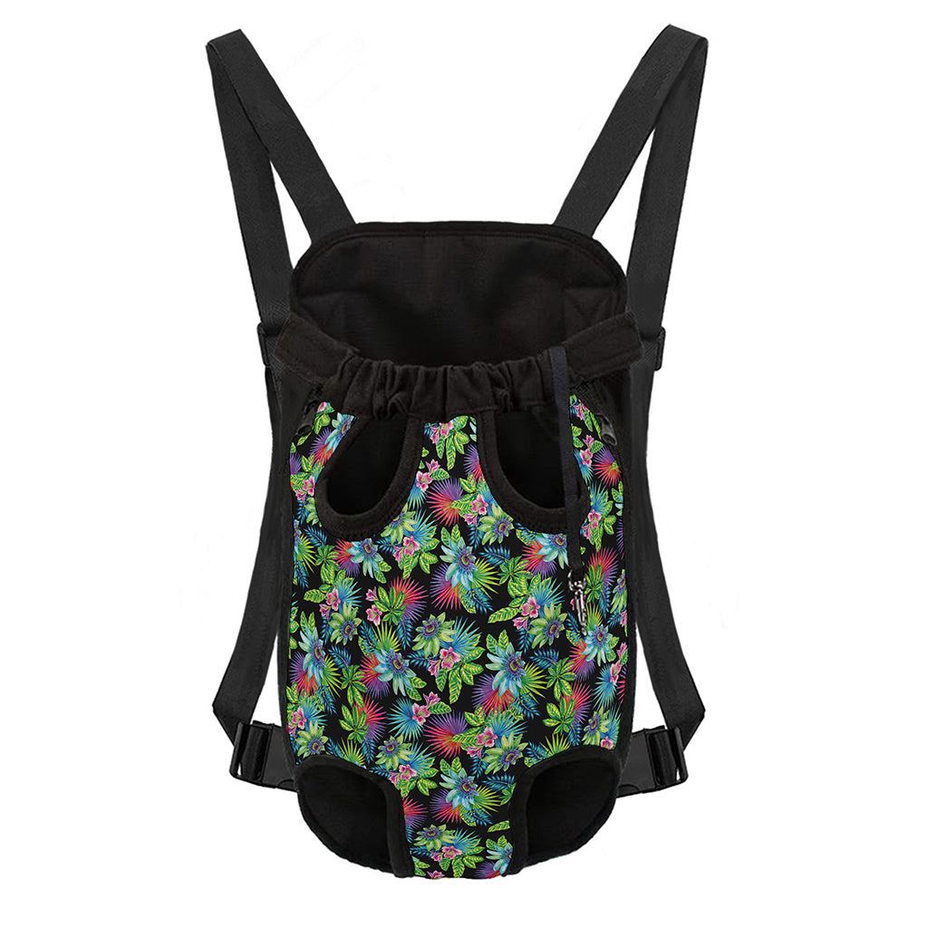 Psychedelic Hawaiian Flower Print Pet Carrier Backpack