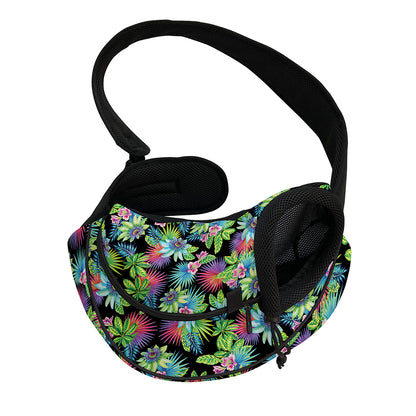Psychedelic Hawaiian Flower Print Pet Sling Carrier