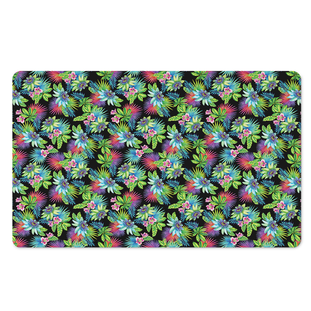 Psychedelic Hawaiian Flower Print Polyester Doormat