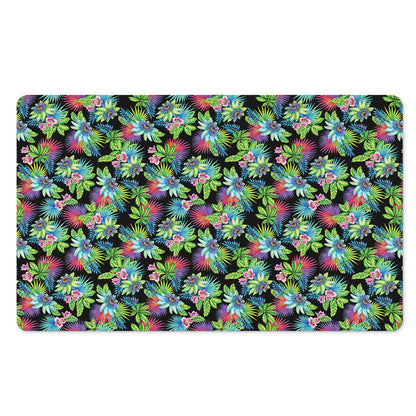 Psychedelic Hawaiian Flower Print Polyester Doormat
