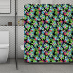 Psychedelic Hawaiian Flower Print Polyester Shower Curtain