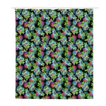 Psychedelic Hawaiian Flower Print Polyester Shower Curtain