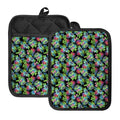 Psychedelic Hawaiian Flower Print Pot Holders With Pocket