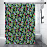 Psychedelic Hawaiian Flower Print Premium Shower Curtain
