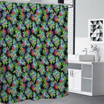 Psychedelic Hawaiian Flower Print Premium Shower Curtain