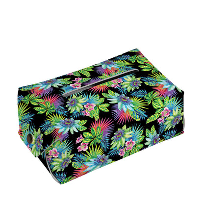 Psychedelic Hawaiian Flower Print Rectangle Tissue Box Cover