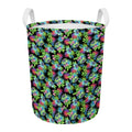 Psychedelic Hawaiian Flower Print Round Laundry Basket