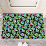 Psychedelic Hawaiian Flower Print Rubber Doormat