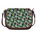 Psychedelic Hawaiian Flower Print Saddle Bag