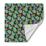 Psychedelic Hawaiian Flower Print Silk Bandana
