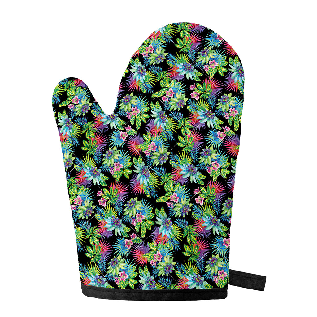 Psychedelic Hawaiian Flower Print Single Oven Mitt