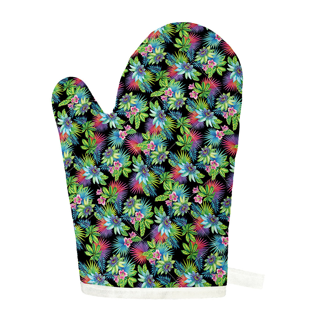 Psychedelic Hawaiian Flower Print Single Oven Mitt