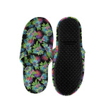 Psychedelic Hawaiian Flower Print Slippers