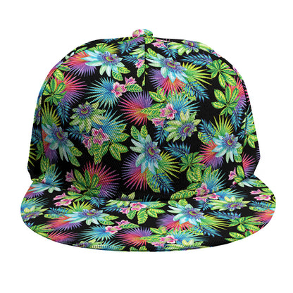 Psychedelic Hawaiian Flower Print Snapback Cap