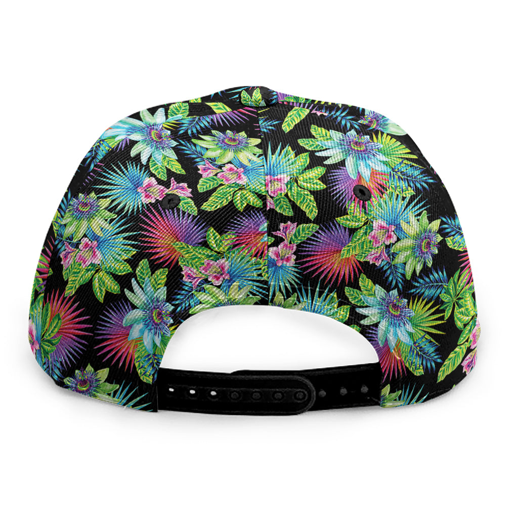 Psychedelic Hawaiian Flower Print Snapback Cap