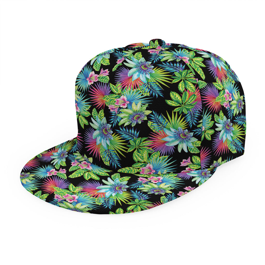 Psychedelic Hawaiian Flower Print Snapback Cap