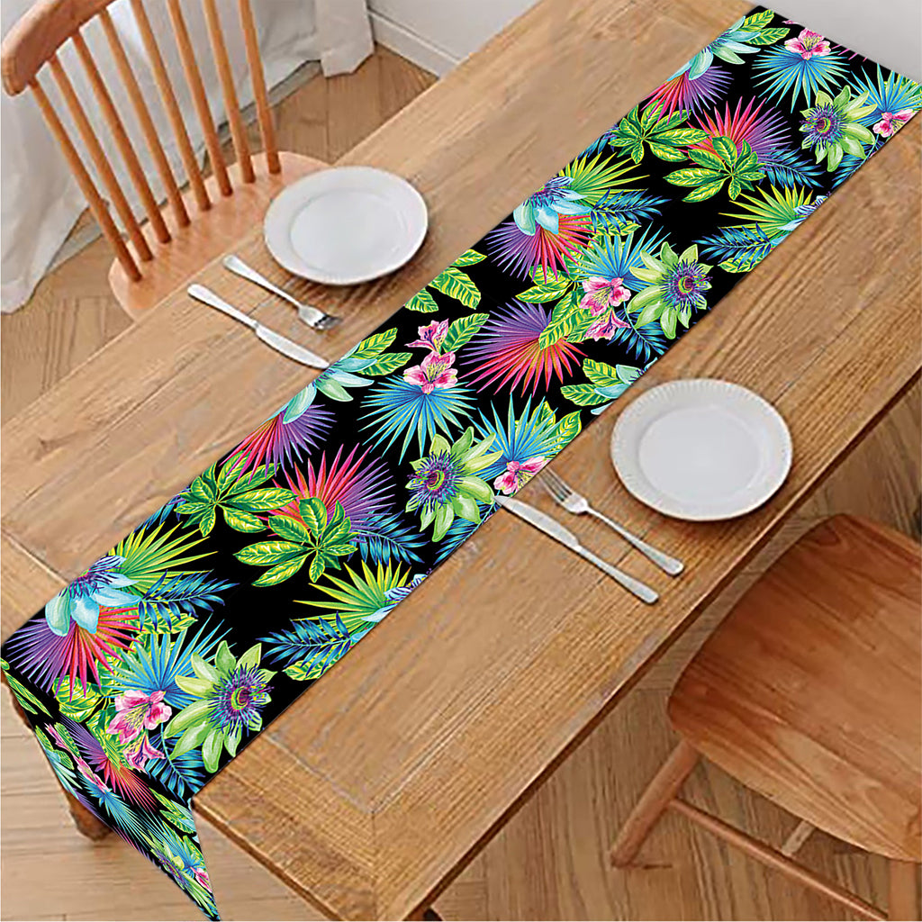 Psychedelic Hawaiian Flower Print Table Runner