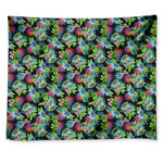Psychedelic Hawaiian Flower Print Tapestry