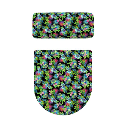 Psychedelic Hawaiian Flower Print Toilet Lid And Tank Cover Set
