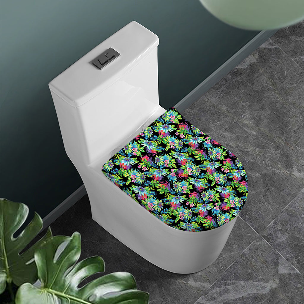 Psychedelic Hawaiian Flower Print Toilet Lid Cover