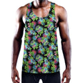 Psychedelic Hawaiian Flower Print Men's Workout Tank Top
