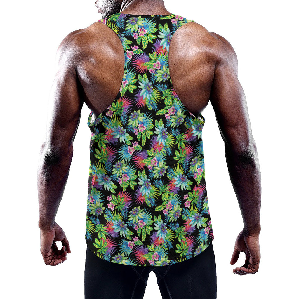 Psychedelic Hawaiian Flower Print Training Tank Top